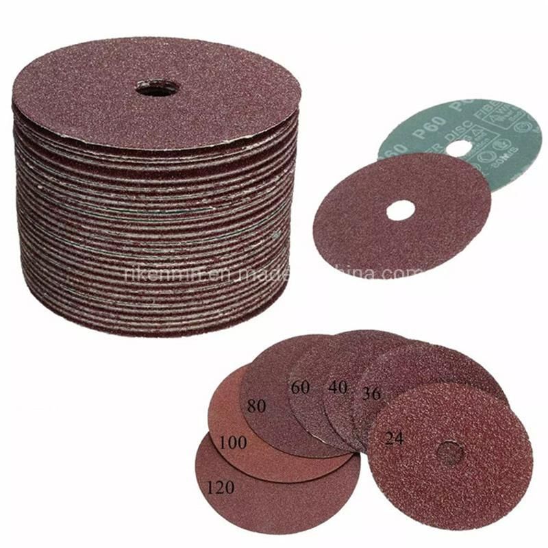 Red Color 7"Aluminum Oxide Abrasive Fiber Disc for Grinding P24-P120 Free Sample