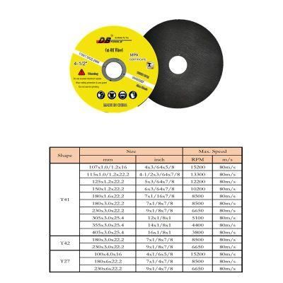 4-1/2&quot; T41 Cutting Wheel Used for Handle Cutting Machine