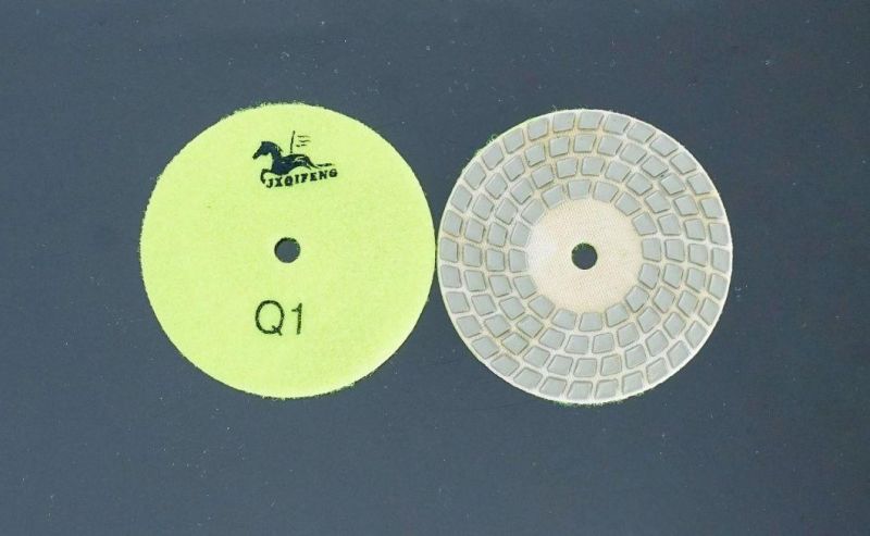 Qifeng 100mm/4′ ′ 4 Steps Abrasive Tools Dry Polishing Pads for Granite/ Marble
