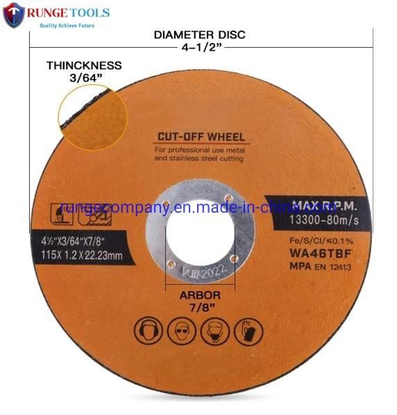 4.5 Inch Abrasive Power Tools Cutting Discs for Fiberglass Steel Iron Plastic Stainless Steel Metal