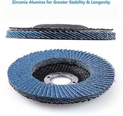 4 1/2 Flap Disc T29 Zirconia Angle Grinder Sanding Disc (40 60 80 120 Grit) , Abrasive Grinding Wheel