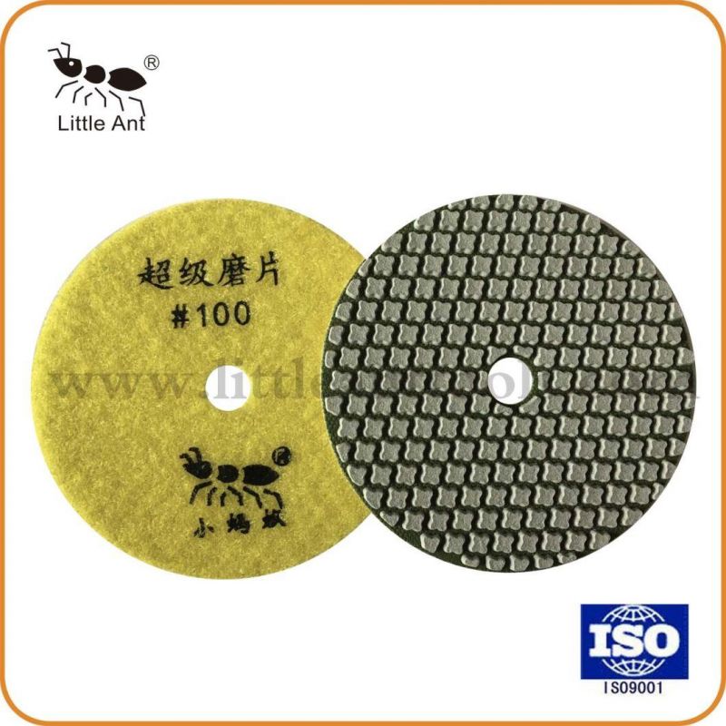 4" 100mm Latest Patent Diamond Super Dry Resin Flexible Polishing Pad