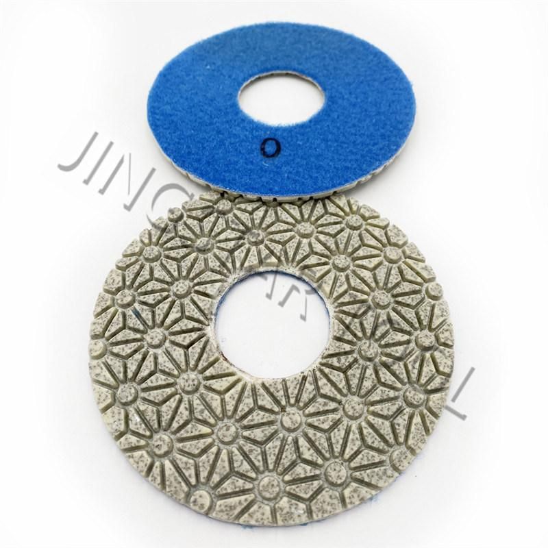 China Promote 125mm Wet Marble Quartz Granite Diamond 3 Marble Polishing Pads