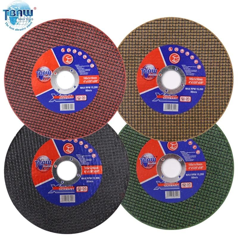 4 Inch 105*1.0*16mm OEM Power Electric Tools Accessories Abrasive Flat Cutting Wheels for Metal Grinder
