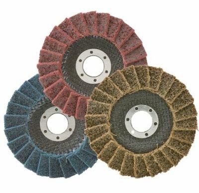 Wholesale Price OEM 4-1/2&quot; X 7/8&quot; Non-Woven Surface Conditioning Flap Discs for Stainless Steel Polishing Grinding