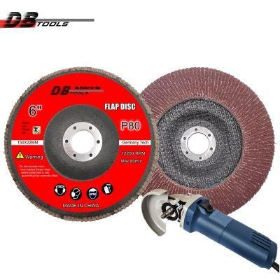 6&quot; 150mm Flap Disc Grinding Wheel 22mm Hole a/O Abrasive for Metal Iron Wood Grit 80