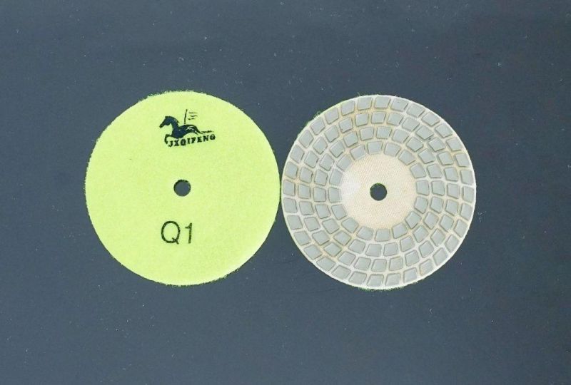 Qifeng Top Power Tool 4 Steps Diamond Resin Bond Abrasive Tools Dry Polishing Pads for Stones Granite and Marble