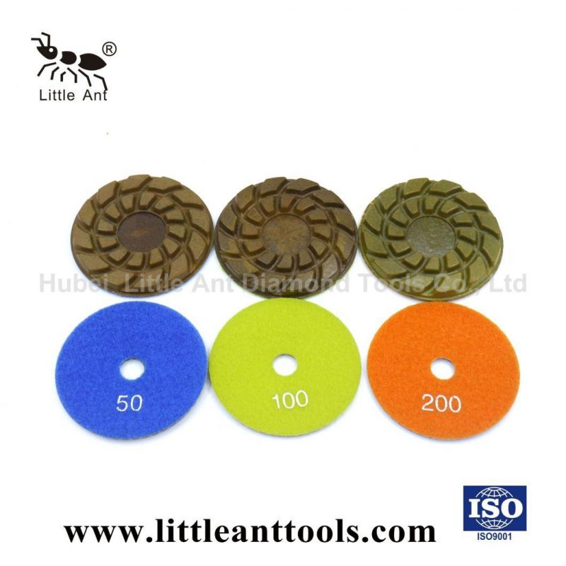 Diamond Flower Type Hook & Loop Backe Wet Polishing Pads