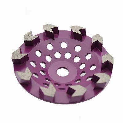 7 Inch D180mm 10 Arrow Segments Diamond Grinding Cup Wheel Disc for Angle Grinder Diamond Grinding Disc for Concrete Terrazzo Floor