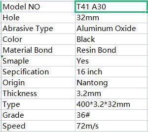 Cutting and Grinding Disc/Wheel, Flap and Stripping Disc/Wheel/Cut off Wheel/Disc for Inox, Metal 400*3.2*32mm