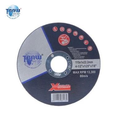 High Quality OEM 4.5&quot; 115*1.0*22.23mm Cutting Wheel Disc for Abrasive Toll Cutting Polishing