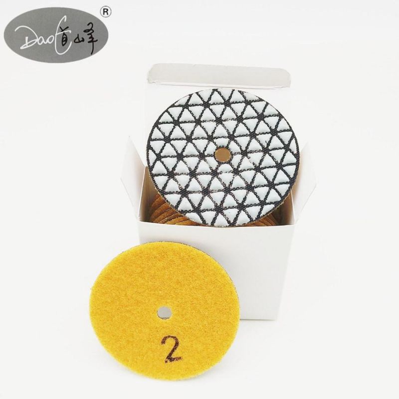 Daofeng 3inch 80mm Dry Diamond Polishing Pads for Quartz (traingle)
