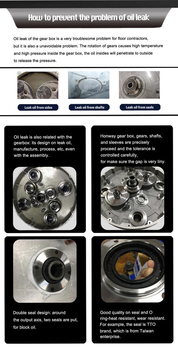 Planetary Concrete Epoxy Floor Grinder with 3 Discs for Customized Plate with Gear/Belt Driven