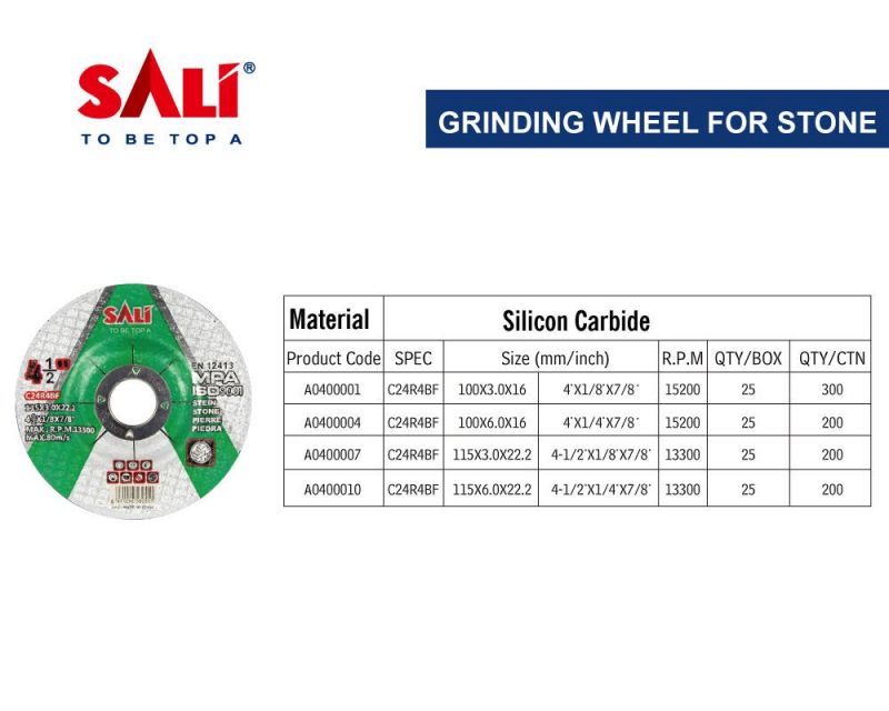 Sali 4.5inch 115*3*22.2mm Professonal Quality Stone Grinding Disc