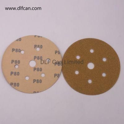 6 Inch and 15 Holes Gold Sanding Disc P80