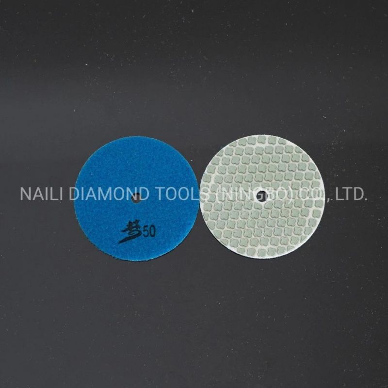 7-Step Qifeng Manufacturer Power Tool Diamond Flower-Shaped Polishing Pad for Granite and Marble