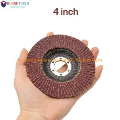 4&quot; Inch Power Tools Parts Aluminium Oxide 60 Grit Flap Disc for Woodworking