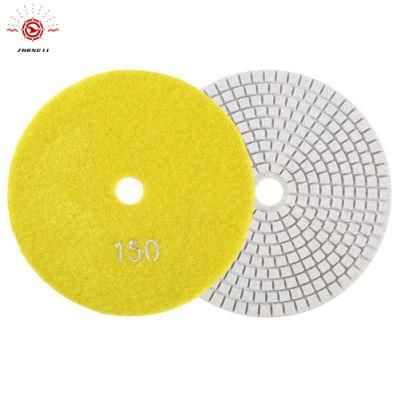 4&prime;&prime; Wet/Dry Diamond Polishing Pads with Hook&Loop Back for Granite Marble