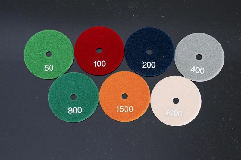 Qifeng Power Tool 3" Diamond Resin Wet Polishing Pads for Stone Marble Granite Grinding