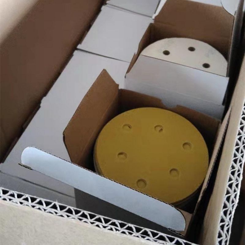 Yellow 5" 6" Hook and Loop Abrasive Velcro Disc Sanding Disc