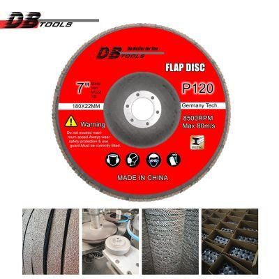 7&quot; 180mm Flap Sanding Disc Hole 22mm Alumina Type 27/29 for Paint Remove P120