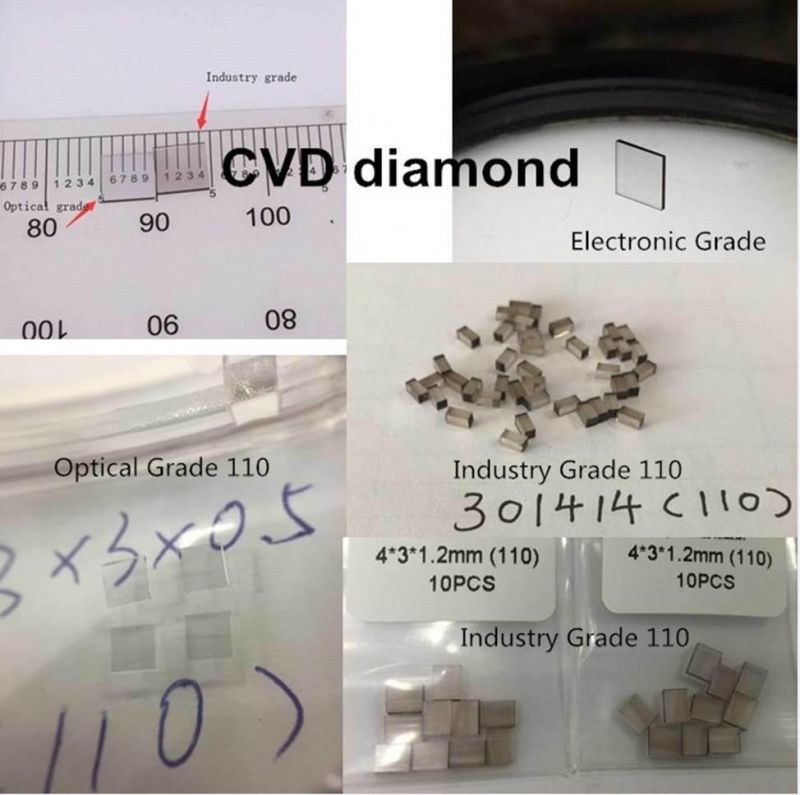 4X0.4X0.4mm Lad Grown Single Crystal CVD Diamond Logs for Tools