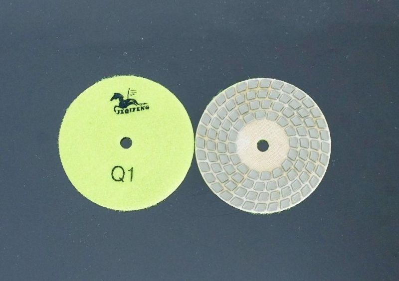 Top Manufacturer Qifeng Power Tools 4 Steps 3 Inch/4 Inch Diamond Resin Bond Dry Polishing Pads for Marble/Granite