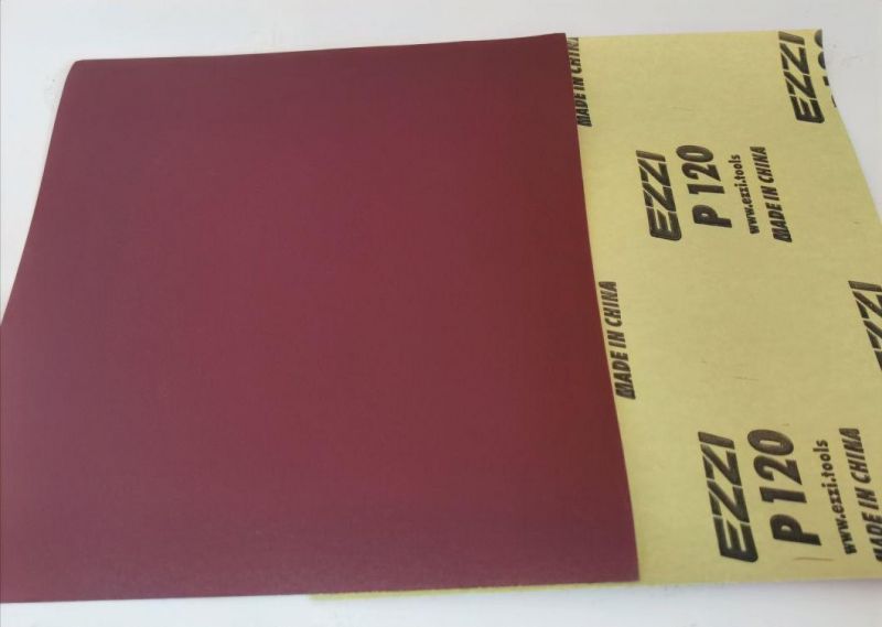 230*280mm Red Waterproof Abrasive Paper Sheet-Yellow Latex Backing Sandpaper Sheets
