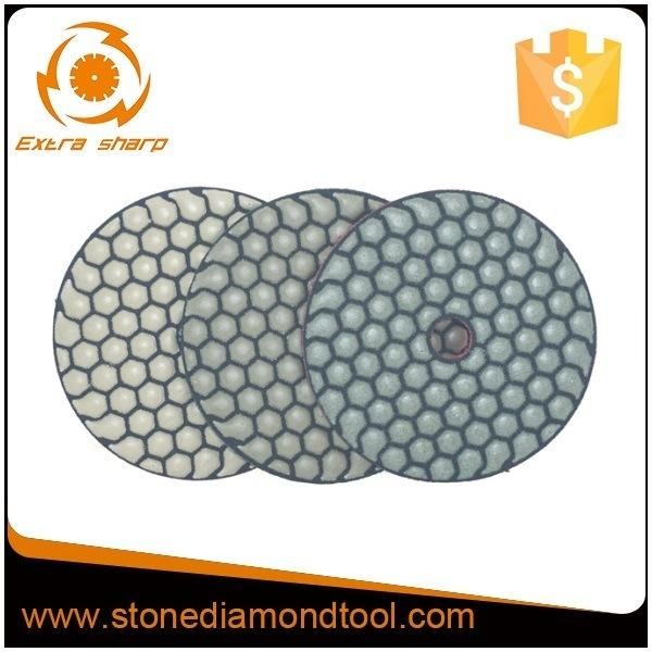 4" 3 Steps Thicker Diamond Velcro Resin Dry Polishing Pad