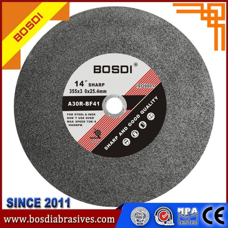 14" Top Quality Green/Red/Black/Yellow Resin Cutting Wheels for Metal and Inox
