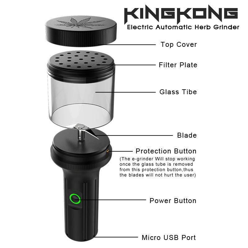 2022 Best Rechargeable Kingkong Automatic Electric Herb and Weed Grinders for Sale