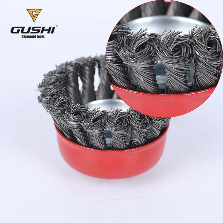 Long Life Twisted Knot Round Brass Cup Shaped Wire Brush
