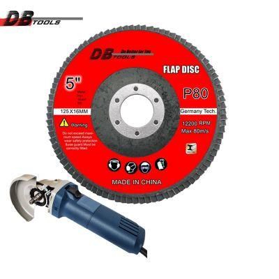5&quot; 125mm Abraive Grinding Disc Flap Sanding Disc Aluminum Oxide for Wood Metal Grinding Stainless Steel #29/27 P80