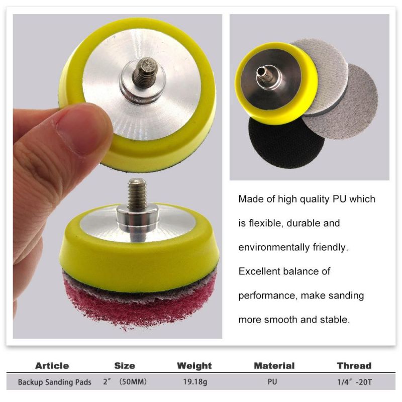 2 Inch 50mm Hook and Loop Aluminum Sanding Disc Backing Pad for Grinding and Polishing