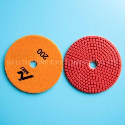 Qifeng Manufacturer Power Tools 5 Inch Diamond Tool 7 Steps Diamond Wet Polishing Pad for Stones