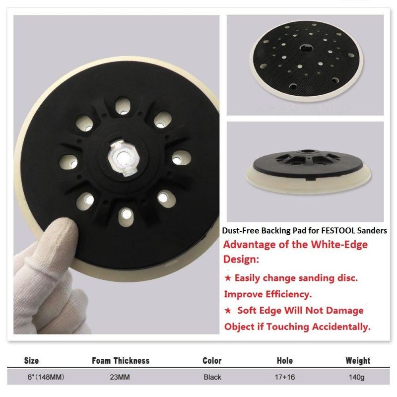 5 Inch 6 Holes Backup Sanding Pad Sander Backing Pad for Hook and Loop Sanding Discs Power Tools Accessories