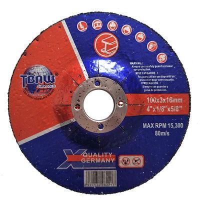4inch 100*3*16mm T42 Depressed Center Cutting Wheel Grinding Disc for Metal