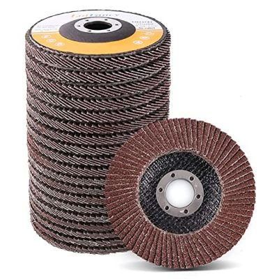 4.5 Inch Flap Discs - 20PCS 40 60 80 120 Grit Assorted Sanding Grinding Wheels, Aluminum Oxide Abrasives, Type #27