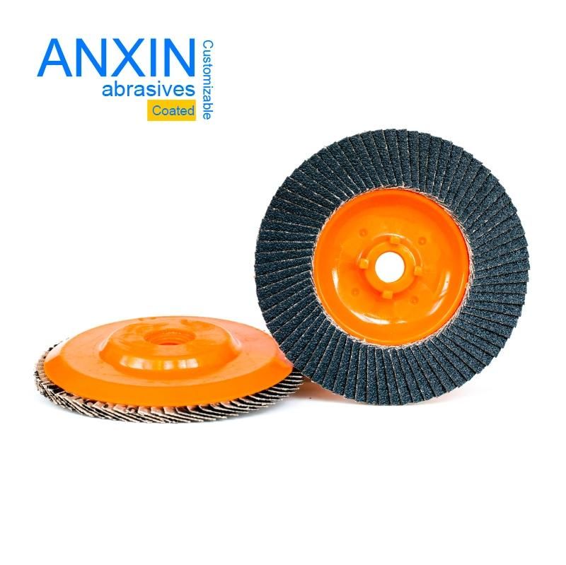 4.5"X5/8"-11 Vsm Zirconia Flap Disc with Trimmable Backing in Orange Color for Stainless Steel Polishing