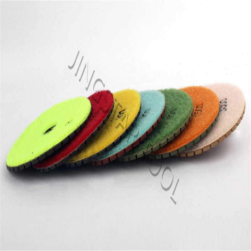 High Quality 5 Inch White Wet Flexible Abrasive Stone Pad for Polishing Quartz