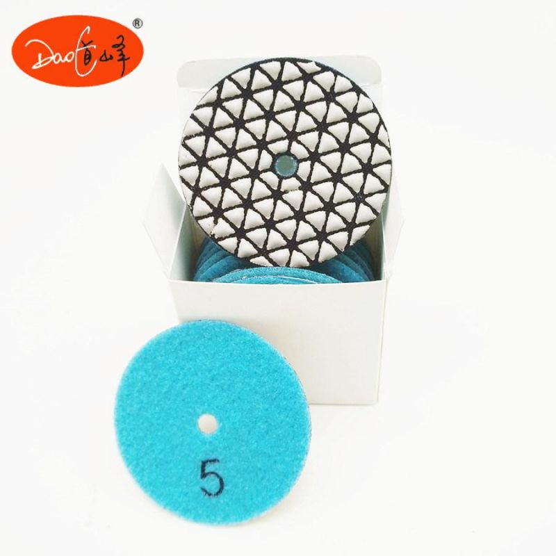 Daofeng 3inch 80mm Dry Diamond Polishing Pads for Quartz (traingle)