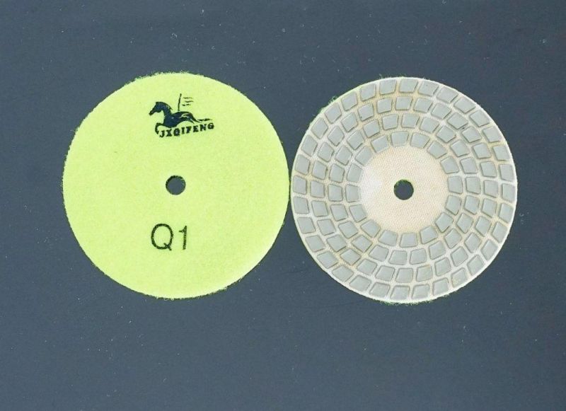 Qifeng Power Tool 4′ ′ Four-Step Diamond Dry Polishing Pads for Marble/ Granite