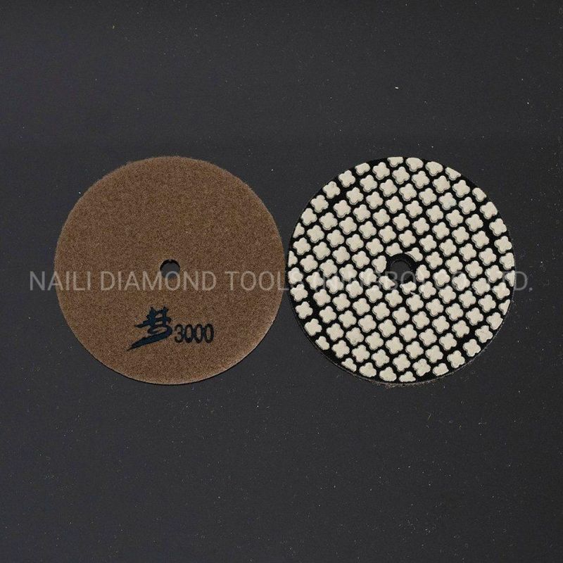 Qifeng Manufacturer Power Tools 4 Inch 7-Step Granite and Marble Diamond Polishing Pad