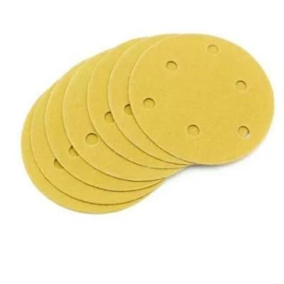 China Factory Yellow 400 Grit 4inch Ao Round Velcro Hook and Loop Sanding Disc