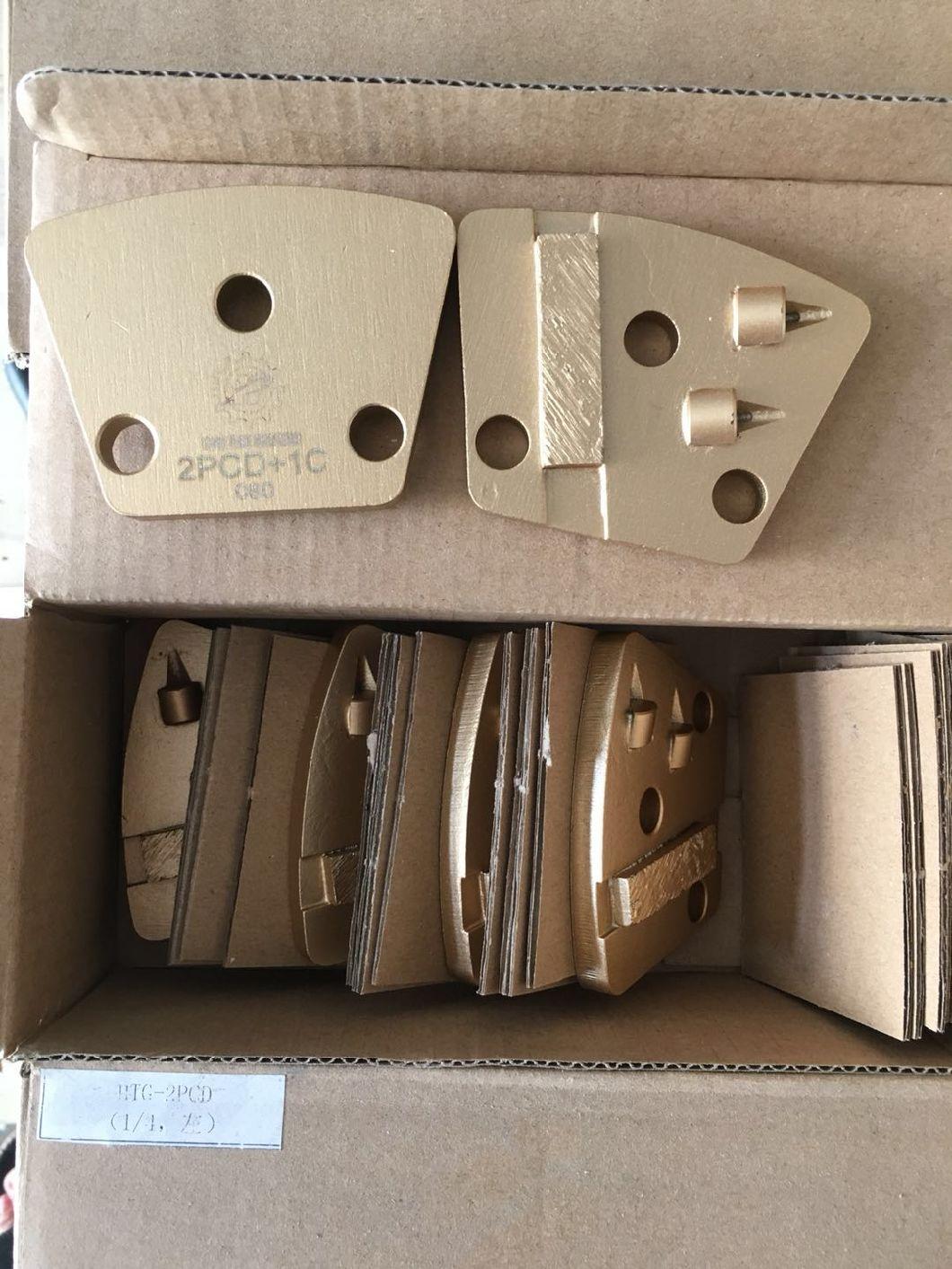 Double PCD Single Segment Trapezoid Diamond Concrete Grinding Shoes