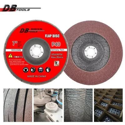 7 Inch 180mm Flap Disc Grinding Wheel 7/8 Inch Arbor Aluminum Oxide for Derusting Grit 40