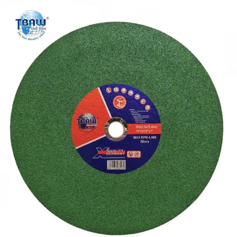 Hot Sale 350X2.5X25.4mm Cutting Disc Single Net Cutting Wheel 14 Inch for Metal Steel Iron Resin Bond Metal Cutting Disc 14" 350X2.5X25.4mm Abrasive Cutting Wh
