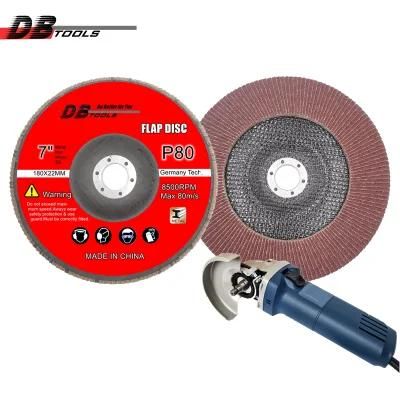 7&quot; 180mm Sanding Wheel Flap Disc 22mm Hole Ao T27 T29 for Paint Remove Grit 80