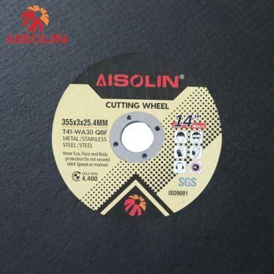 Precision Hardware Tools Abrasives Tooling Cut-off Wheels Disc for Angle Grinder Die Grinder Drill Carbon Steel Aluminum Material 355 mm