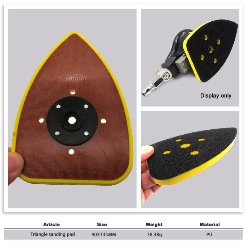 90X135mm Hook and Loop 5-Hole Triangle Sanding Pad for Polishing Grinding